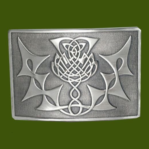 Image 0 of Highland Thistle Antique Silver Finish Mens Stylish Pewter Kilt Belt Buckle