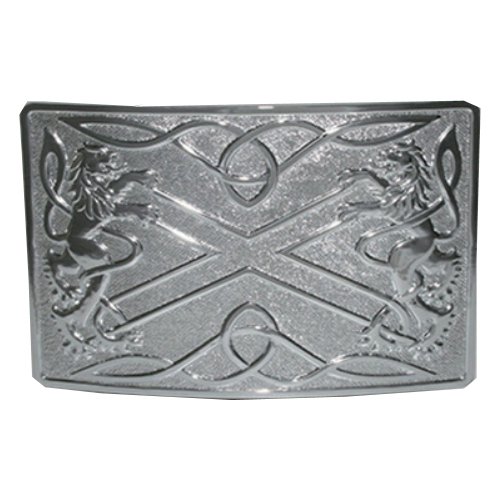 Image 1 of Highland Saltire Chrome Finish Mens Stylish Pewter Kilt Belt Buckle