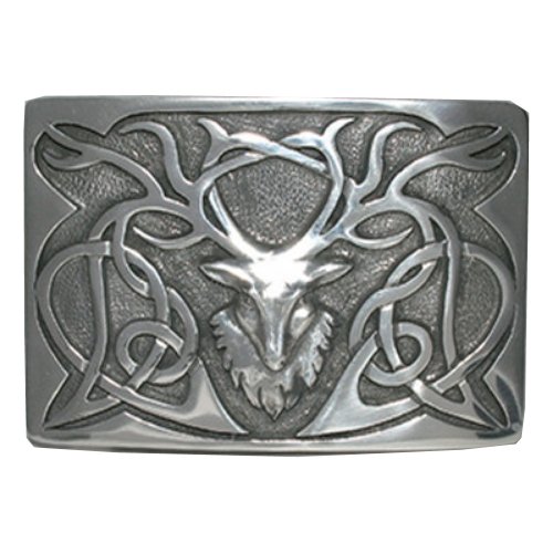 Image 1 of Proud Stag Polished Finish Mens Stylish Pewter Kilt Belt Buckle