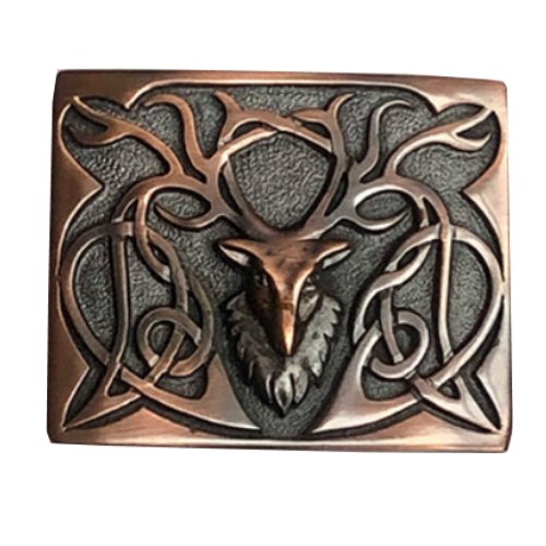 Image 1 of Proud Stag Mens Chocolate Bronze Kilt Belt Buckle