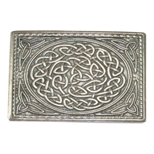 Image 1 of Celtic Knotwork Polished Finish Mens Stylish Pewter Kilt Belt Buckle