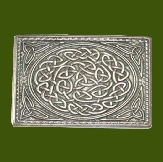 Image 0 of Celtic Knotwork Polished Finish Mens Stylish Pewter Kilt Belt Buckle