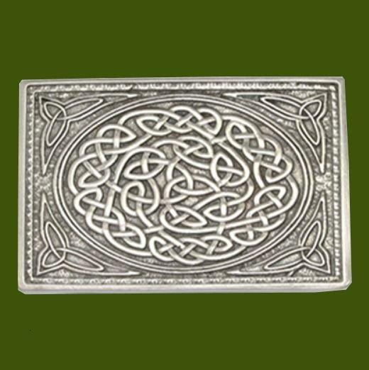 Image 0 of Celtic Knotwork Matt Finish Mens Stylish Pewter Kilt Belt Buckle