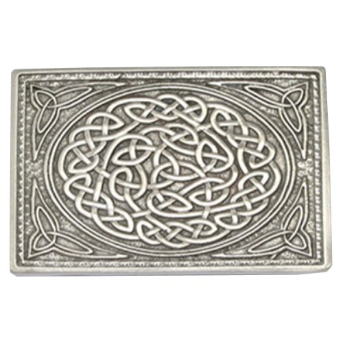 Image 1 of Celtic Knotwork Matt Finish Mens Stylish Pewter Kilt Belt Buckle