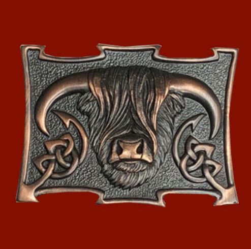 Image 0 of Highland Coo Mens Chocolate Bronze Kilt Belt Buckle
