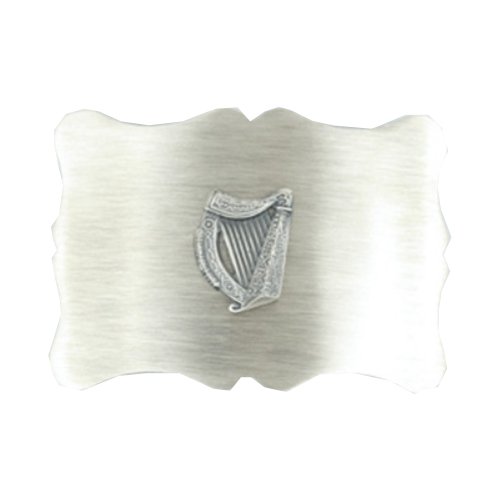 Image 1 of Irish Harp Scalloped Antique Finish Mens Stylish Pewter Kilt Belt Buckle