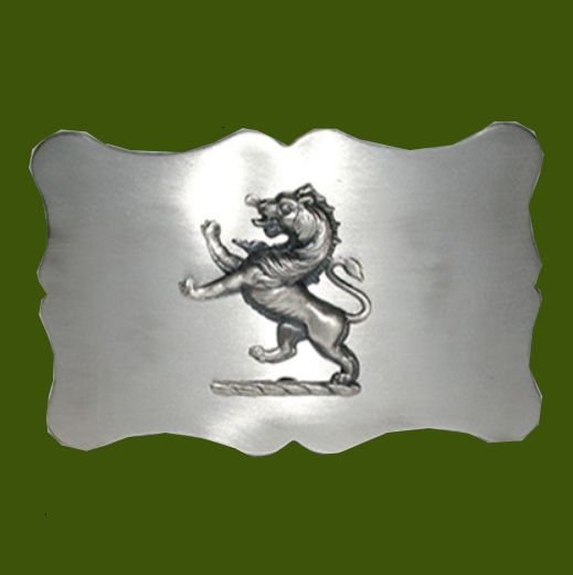 Image 0 of Lion Rampant Scalloped Antique Finish Mens Stylish Pewter Kilt Belt Buckle
