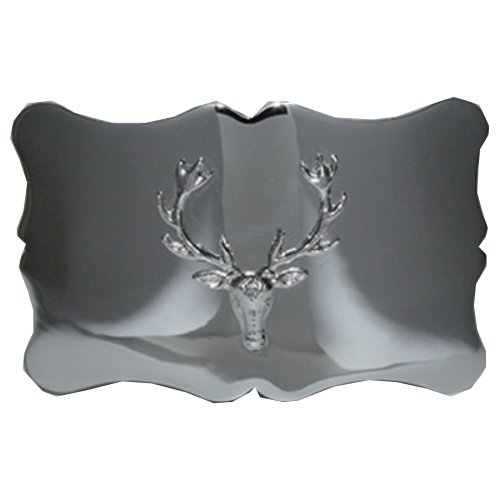 Image 1 of Proud Stag Scalloped Chrome Finish Mens Stylish Pewter Kilt Belt Buckle