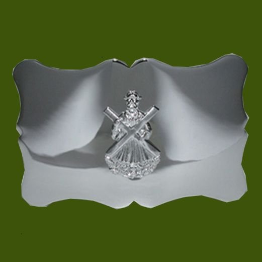 Image 0 of St Andrew Scalloped Chrome Finish Mens Stylish Pewter Kilt Belt Buckle