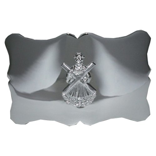 Image 1 of St Andrew Scalloped Chrome Finish Mens Stylish Pewter Kilt Belt Buckle