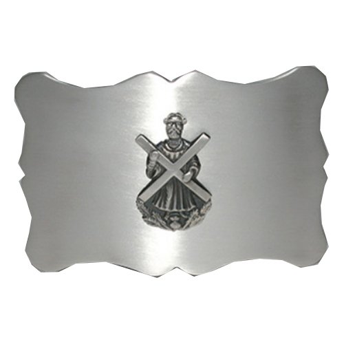 Image 1 of St Andrew Scalloped Antique Finish Mens Stylish Pewter Kilt Belt Buckle