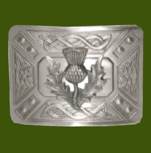 Image 0 of Celtic Dress Knotwork Thistle Antique Mens Stylish Pewter Kilt Belt Buckle