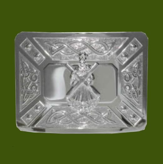 Image 0 of Celtic Dress Knotwork St Andrews Chrome Mens Stylish Pewter Kilt Belt Buckle