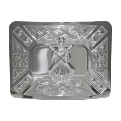 Image 1 of Celtic Dress Knotwork St Andrews Chrome Mens Stylish Pewter Kilt Belt Buckle