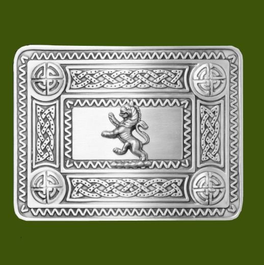 Image 0 of Celtic Knotwork Lion Rampant Antique Mens Stylish Pewter Kilt Belt Buckle