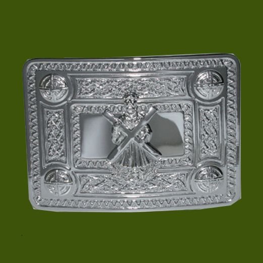 Image 0 of Celtic Knotwork St Andrews Chrome Mens Stylish Pewter Kilt Belt Buckle