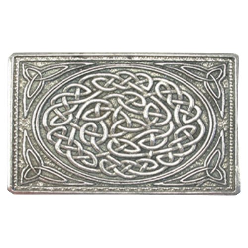 Image 1 of Celtic Knotwork Polished Finish Mens Stylish Pewter Utility Kilt Belt Buckle