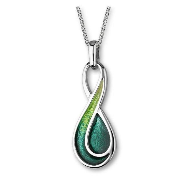 Image 1 of Prairie Enamel Cedar Endless Infinity Sterling Silver Pendant