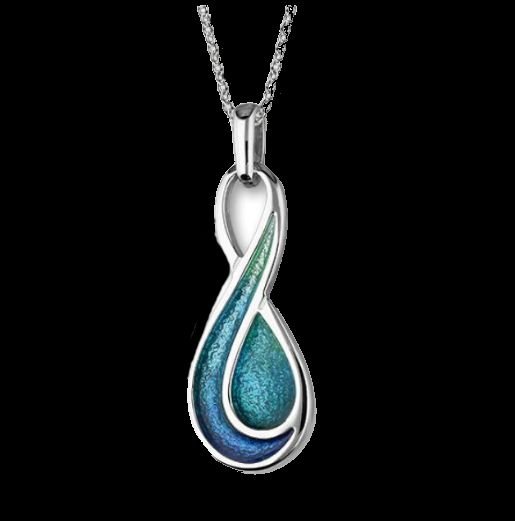 Image 0 of Mangrove Enamel Cedar Endless Infinity Sterling Silver Pendant