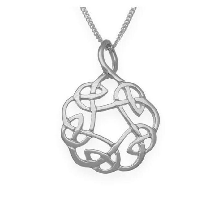 Image 1 of Celtic Knotwork Endless Small Sterling Silver Pendant