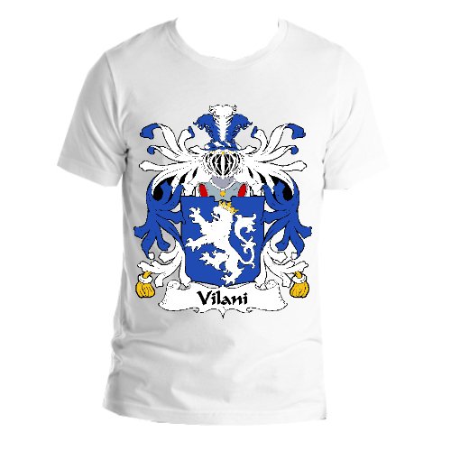Image 1 of Villani Italian Coat of Arms Surname Adult Unisex Cotton T-Shirt