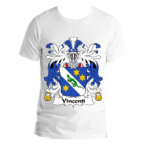 Image 1 of Vincenti Italian Coat of Arms Surname Adult Unisex Cotton T-Shirt