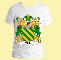 Viola Italian Coat of Arms Surname Adult Unisex Cotton T-Shirt