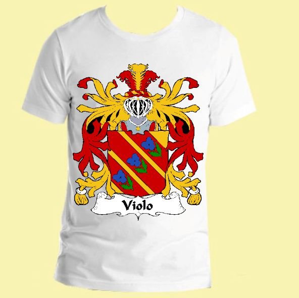 Image 0 of Violo Italian Coat of Arms Surname Adult Unisex Cotton T-Shirt