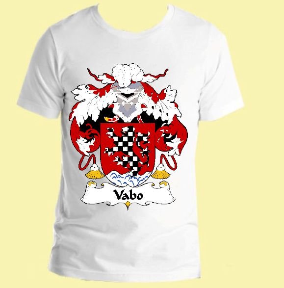 Image 0 of Vabo Spanish Coat of Arms Surname Adult Unisex Cotton T-Shirt