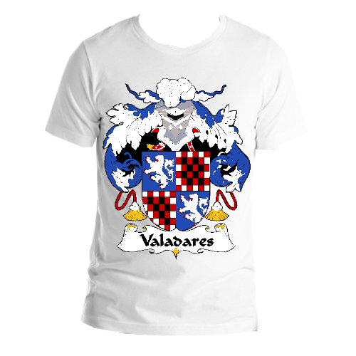 Image 1 of Valadares Spanish Coat of Arms Surname Adult Unisex Cotton T-Shirt