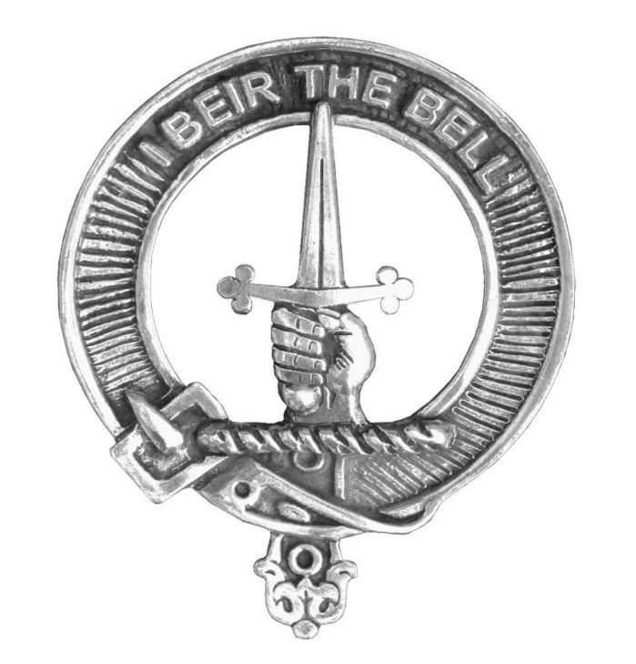 Image 1 of Bell Clan Cap Crest Stylish Pewter Clan Bell Badge