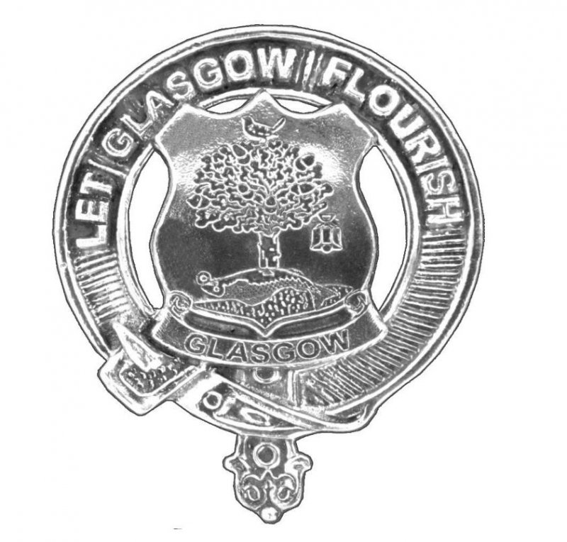Image 1 of City Of Glasgow Cap Crest Stylish Pewter City Of Glasgow Badge