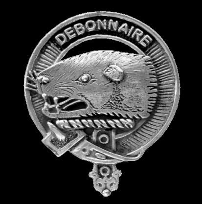 Image 0 of Bethune Clan Cap Crest Sterling Silver Clan Bethune Badge