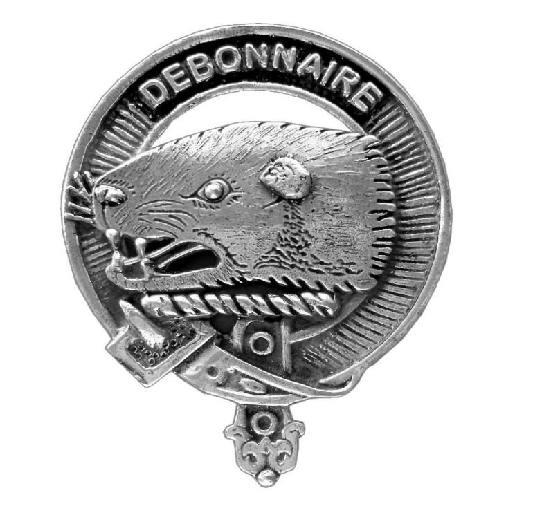 Image 1 of Bethune Clan Cap Crest Sterling Silver Clan Bethune Badge