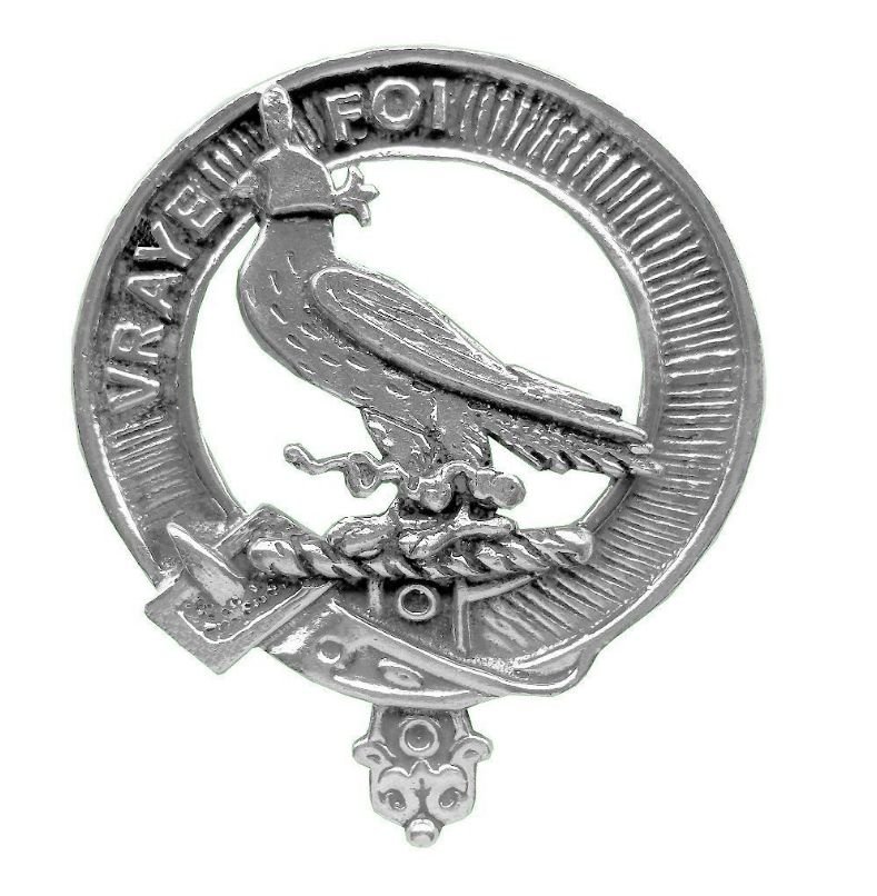 Image 1 of Boswell Clan Cap Crest Sterling Silver Clan Boswell Badge