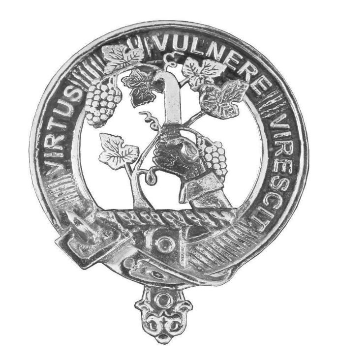 Image 1 of Burnett Clan Cap Crest Sterling Silver Clan Burnett Badge