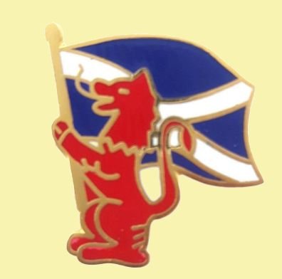 Image 0 of Lion Rampant And Saltire Flag Enamel Badge Lapel Pin Set x 3