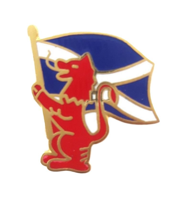 Image 1 of Lion Rampant And Saltire Flag Enamel Badge Lapel Pin Set x 3