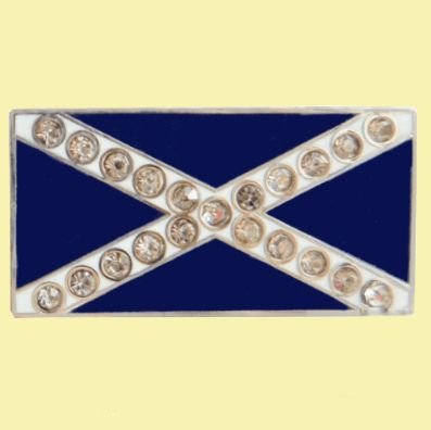 Image 0 of Diamante Accent Saltire Flag Enamel Badge Lapel Pin Set x 3