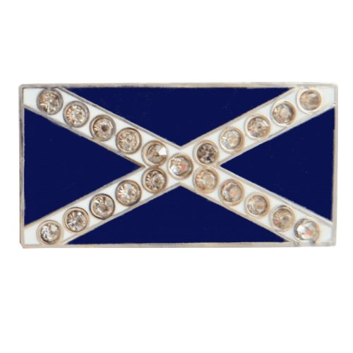 Image 1 of Diamante Accent Saltire Flag Enamel Badge Lapel Pin Set x 3