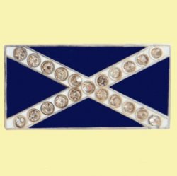 Diamante Accent Saltire Flag Enamel Badge Lapel Pin Set x 3