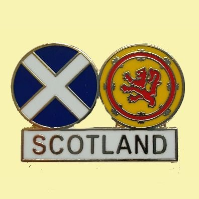 Image 0 of Scotland Saltire And Lion Rampant Round Flags Enamel Badge Lapel Pin Set x 3