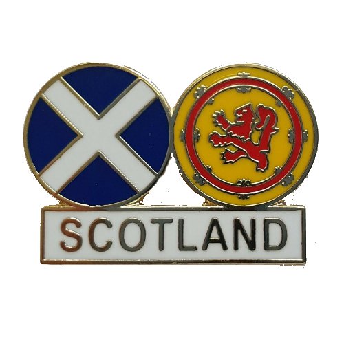 Image 1 of Scotland Saltire And Lion Rampant Round Flags Enamel Badge Lapel Pin Set x 3