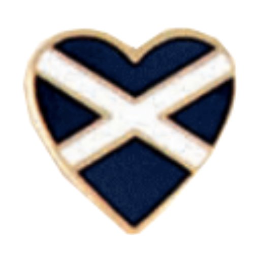 Image 1 of Heart Of Scotland Saltire Enamel Badge Lapel Pin Set x 3