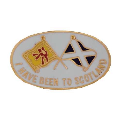 Image 1 of I Have Been To Scotland Lion Saltire Flags Oval Enamel Badge Lapel Pin Set x 3