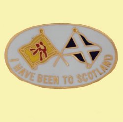 I Have Been To Scotland Lion Saltire Flags Oval Enamel Badge Lapel Pin Set x 3