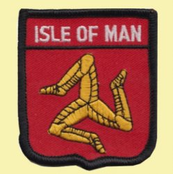 Isle Of Man County Flag Shield Embroidered Cloth Patch Set x 3