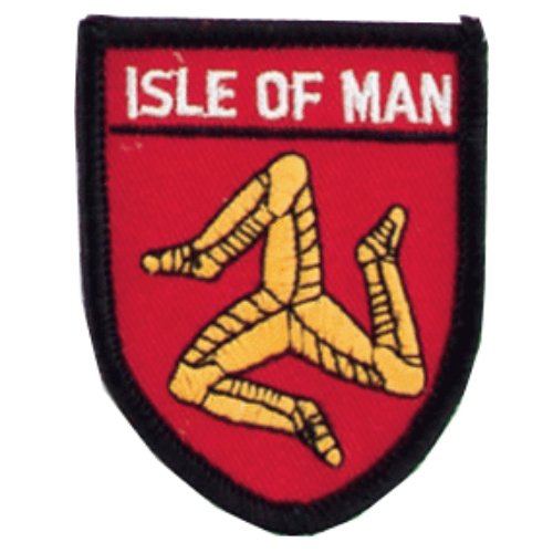 Image 1 of Isle Of Man County Flag Badge Embroidered Cloth Patch Set x 3