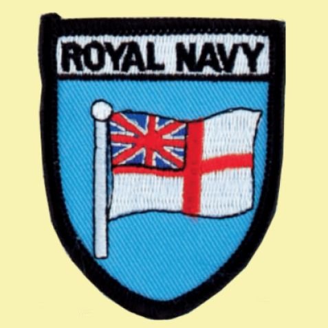Image 0 of Royal Navy Flag Military Badge Embroidered Cloth Patch Set x 3