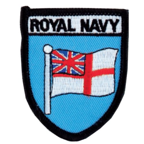Image 1 of Royal Navy Flag Military Badge Embroidered Cloth Patch Set x 3